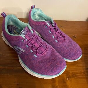 Skechers Purple and Blue Sneakers with Knit Upper